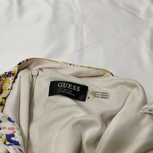 GUESS Multicolor Yellow Summer Halter Keyhole Neck Maxi Dress 6 - Picture 10 of 12